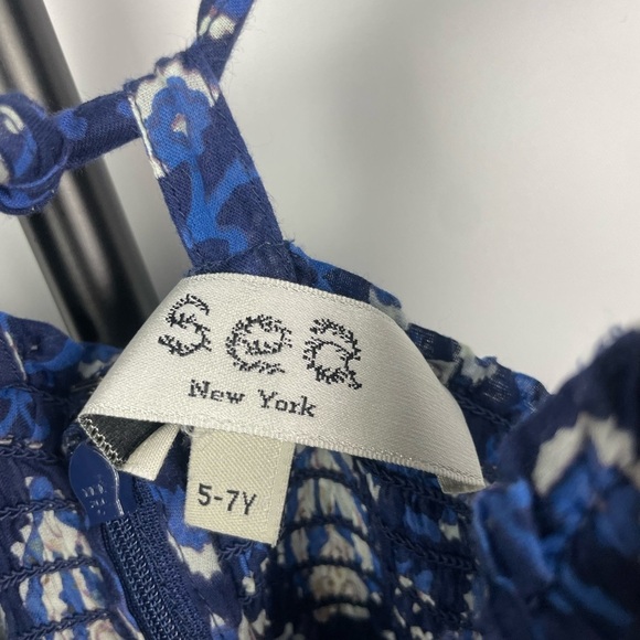 Sea New York Blue Floral Heart Boho Cotton Smocked Jumpsuit - Picture 8 of 14